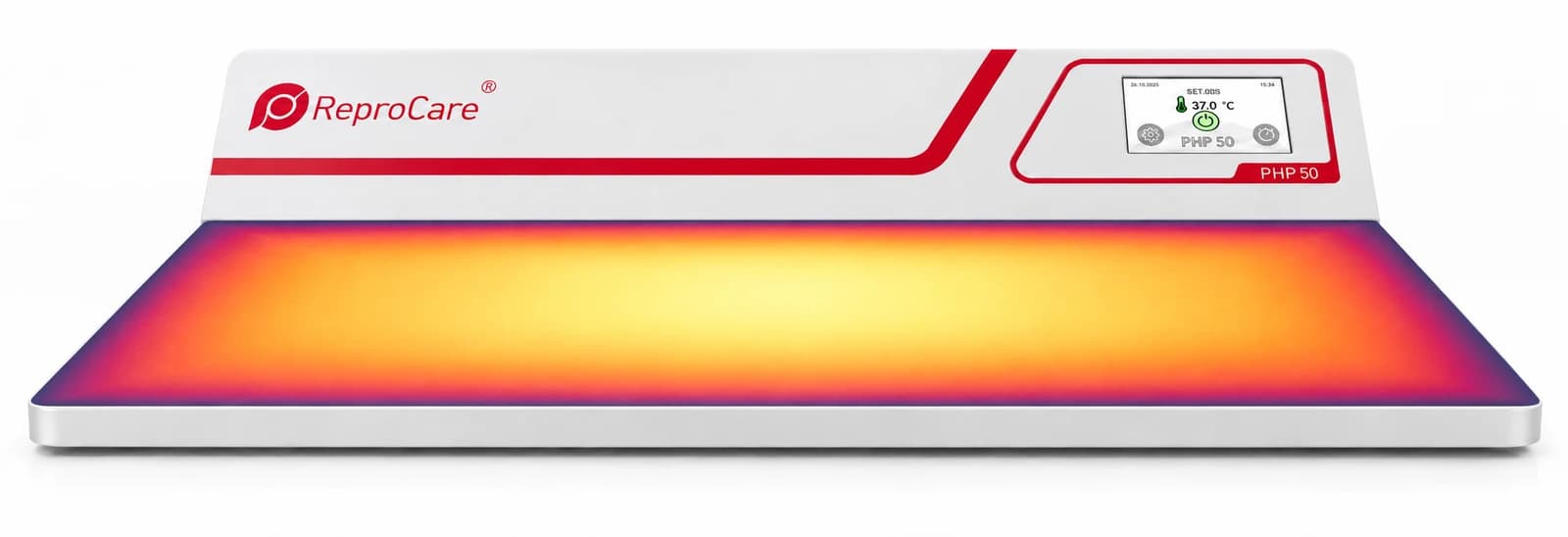 Illustrative heat distribution image over the PHP 50 heating surface